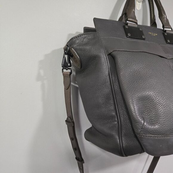 🐢 Rag & Bone Pilot Bag Large Dark Grey Excellent Condition - Picture 5 of 17
